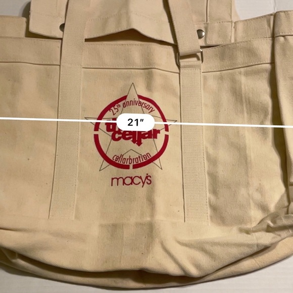 Macy 25th Anniversary“The Cellar” Xtr Lge Canvas Tote CarryAll Bag Cellarbration - Picture 7 of 8